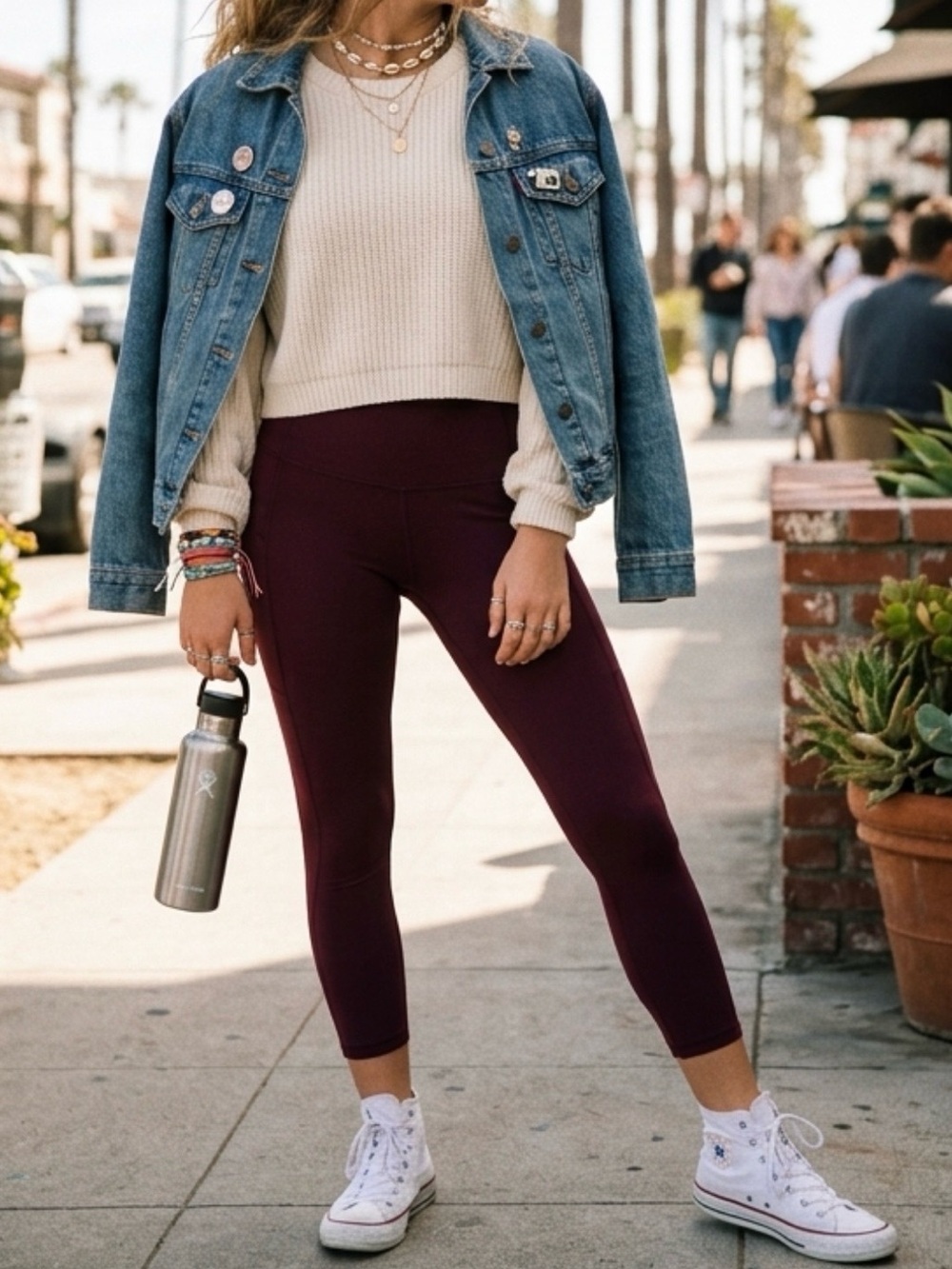 Athleta Burgundy Cropped leggings Women’s XSP